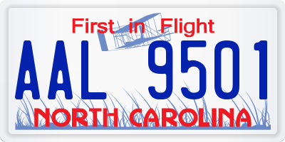 NC license plate AAL9501