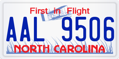 NC license plate AAL9506