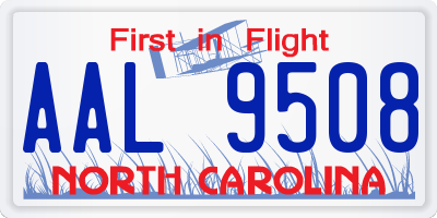 NC license plate AAL9508