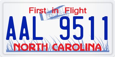 NC license plate AAL9511