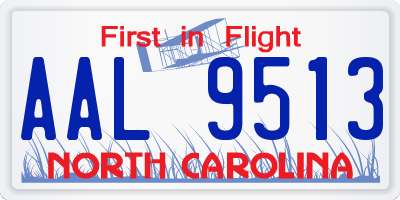 NC license plate AAL9513