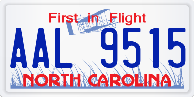 NC license plate AAL9515