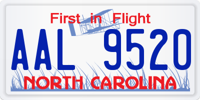 NC license plate AAL9520