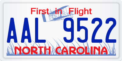 NC license plate AAL9522