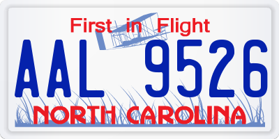 NC license plate AAL9526