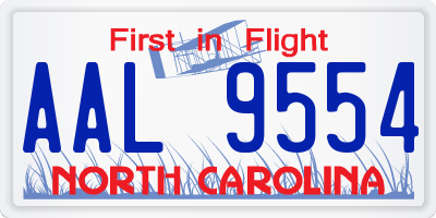 NC license plate AAL9554