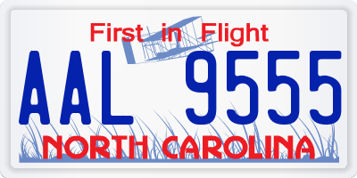 NC license plate AAL9555