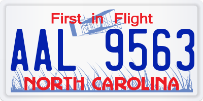 NC license plate AAL9563