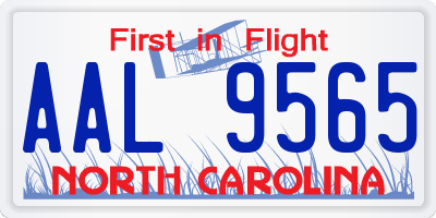 NC license plate AAL9565