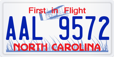NC license plate AAL9572