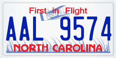 NC license plate AAL9574