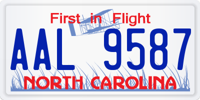 NC license plate AAL9587
