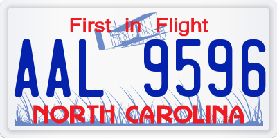 NC license plate AAL9596