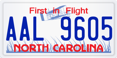 NC license plate AAL9605