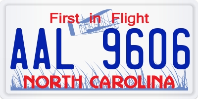 NC license plate AAL9606