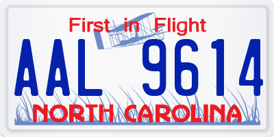 NC license plate AAL9614