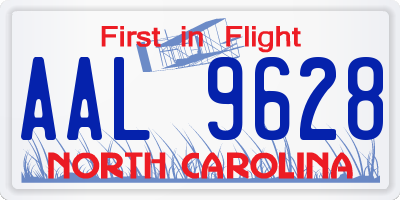 NC license plate AAL9628