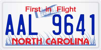 NC license plate AAL9641
