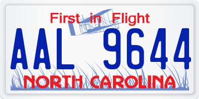 NC license plate AAL9644