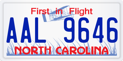 NC license plate AAL9646