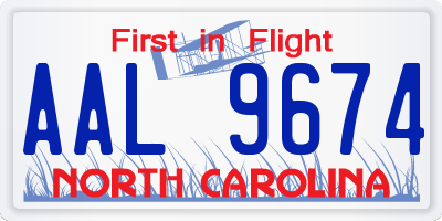 NC license plate AAL9674