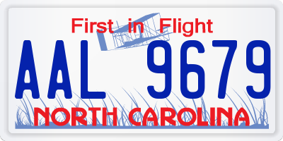 NC license plate AAL9679