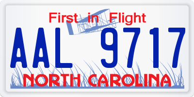 NC license plate AAL9717