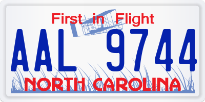 NC license plate AAL9744