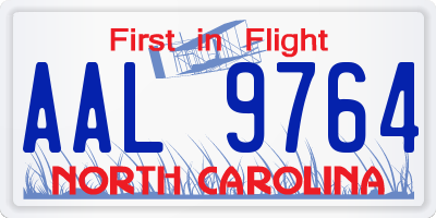NC license plate AAL9764
