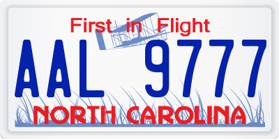 NC license plate AAL9777