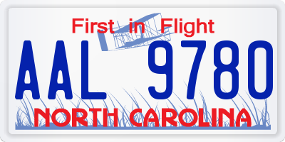 NC license plate AAL9780