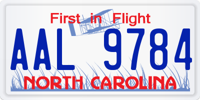 NC license plate AAL9784