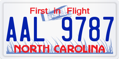 NC license plate AAL9787