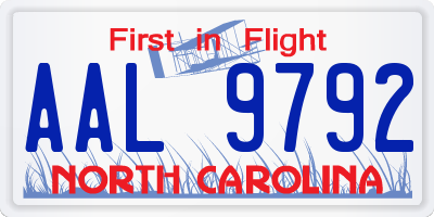 NC license plate AAL9792