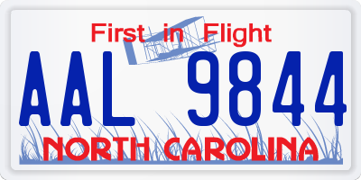 NC license plate AAL9844