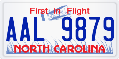 NC license plate AAL9879