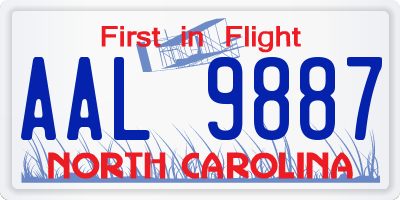 NC license plate AAL9887