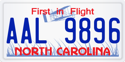 NC license plate AAL9896