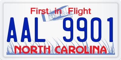 NC license plate AAL9901