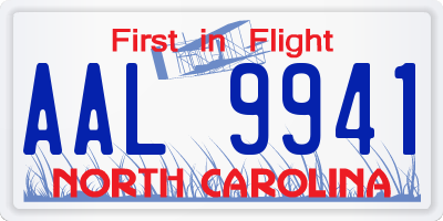 NC license plate AAL9941