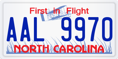 NC license plate AAL9970