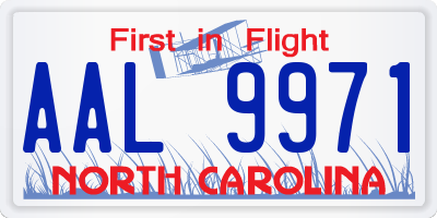 NC license plate AAL9971