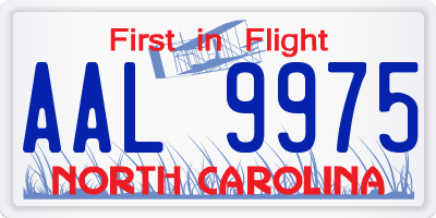 NC license plate AAL9975