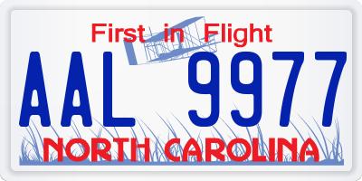 NC license plate AAL9977