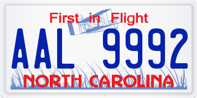NC license plate AAL9992