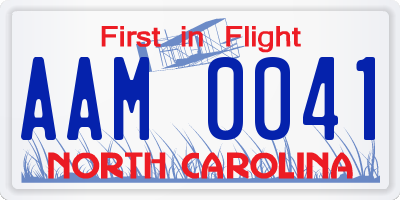 NC license plate AAM0041