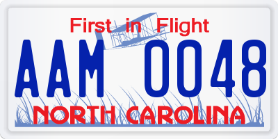 NC license plate AAM0048