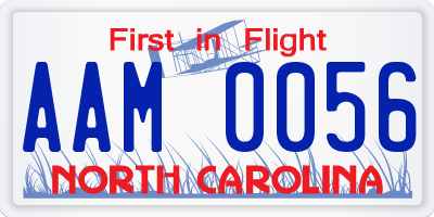 NC license plate AAM0056