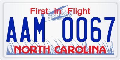 NC license plate AAM0067