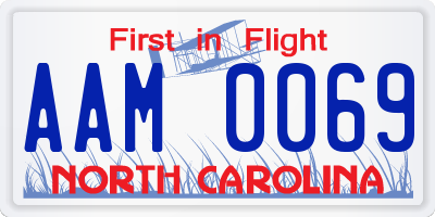 NC license plate AAM0069